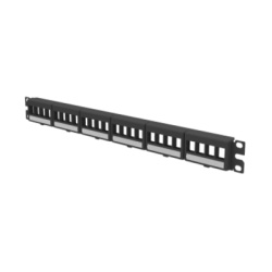 PANDUIT NKFPL24 Panel de Parcheo Modular Keystone (Sin Conectores) con Placas de Acceso Frontal, de 24 Puertos, Espacio Para Identificación con Etiqueta Adhesiva, 1UR