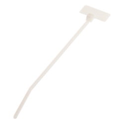 PANDUIT PLF1M-C Cincho de Identificacion Tipo Bandera 109 mm largo x 2.4mm ancho Area de Marcado de 7.9 x 19.1 mm Nylon 6.6 Color Natural Bolsa de 100pz