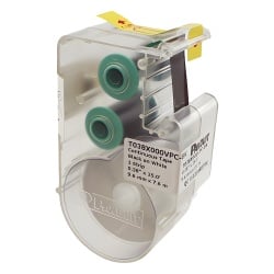 PANDUIT T038X000VPC-BK Casete de Etiquetas de Vinilo de Cinta Continua Color Negro Sobre Blanco Uso Interior/Exterior 9.65 mm de Ancho x 7.6 Metros (24.93 Pies) de Largo