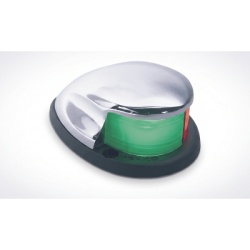 PERKO 0227-DP0-CHR Luz Bi-Color de Montaje Horizontal con Carcasa Cromada para Embarcaciones a Motor Menores de 20 Metros