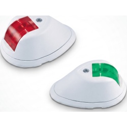 PERKO 0254-W00-DP1 Set de Luces de Navegacion Verticales Rojo / Verde con Carcasa en Color Blanco para Embarcaciones a Motor de Menos de 20 Metros