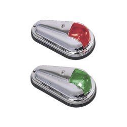 PERKO 0955-DP0-STS Luz de Navegacion Bicolor Acero Inoxidable Pulido Base Polimero Negro Lentes Rojo y Verde 1 Milla Nautica 12V 10W Contactos Banados en Oro Para Embarcaciones hasta 12m Vendido en Pa
