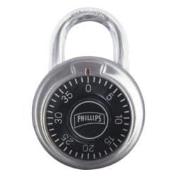 PHILLIPS-ASSA ABLOY MX2244 Candado de Combinacion / No Requiere Llave / Color Negro.