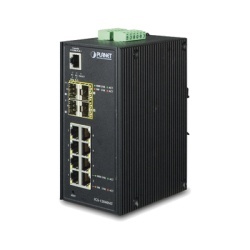 PLANET IGS-12040MT Switch Industrial Administrable de 8-Puertos 10/100/1000T + 4-Puertos 100/1000X SFP