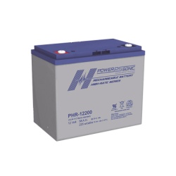 POWER SONIC PHR-12200-M6 Bateria 12V 58AH Para Respaldo Serie PHR Tecnologias AGM/VRLA 5 Anos Vida Util Terminales M6 Reconocida UL