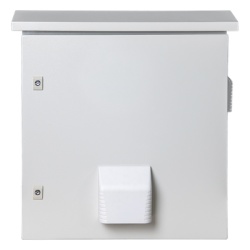 PRECISION PST-5060-19RAV Gabinete Ventilado de Acero IP55 Uso en Exterior (593 x 609 x 399 mm) con Placa Trasera Interior Metalica y Compuerta Inferior Atornillable. Incluye Ventilador Ventilas filtro
