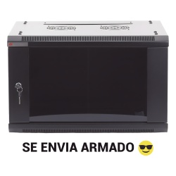 PRECISION PSTC-06-645-BDG Gabinete PRECISION Con Puerta de Cristal Templado de 19in 6UR 450mm de Profundidad Color Negro