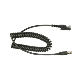 PRYME MC-EM10 Cable resistente al fuego (UL-914) para auricular HDS-EMB con atenuacion de ruido para radios Icom IC-F50/ 60/ 3161/ 4161/ 30GS/ 30GT/ 40GT/ 40GS/ 40G.