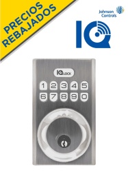 QOLSYS QLS2450002 QOLSYS IQDLK-PGK-SN Cerradura con boton pulsador - Cerradura Inteligente PowerG color Niquel Satinado (Satin Nickel)