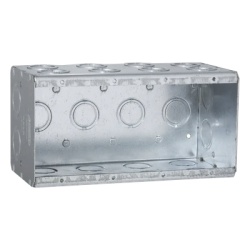 RACO HUB-698 Caja Multigang de 4 Gangs/ Profundidad de 3-1/2 Pulgadas (8.89 cm)/ 24 Entradas de 1/2 - 3/4 Pulgadas (1.27 - 1.91 cm)
