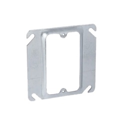 RACO HUB-771 Sobretapa Cuadrada de 4" de Acero Galvanizado con realce de 1/4".