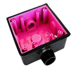 RAWELT RC-0483-PC Caja Cuadrada de 3/4" / Con Recubrimiento exterior de PVC e Interior Purpura.