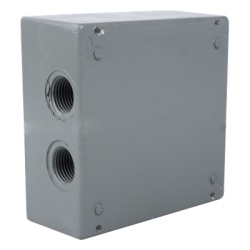 RAWELT RC-0493 Caja Condulet Cuadrada de 3/4" (19.05 mm) con 4 bocas a prueba de intemperie.