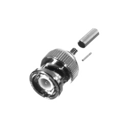 RF INDUSTRIES LTD RFB-1106-6 Conector BNC Macho de Anillo Plegable Corto para RG-174/U 8216 Ni/Au/Teflon.