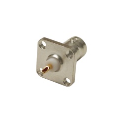 RF INDUSTRIES LTD RFB-1115-S Conector BNC Hembra para Chasis 4 Perforaciones con 12.7 mm Plata/ Oro/ Teflon.