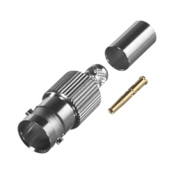 RF INDUSTRIES LTD RFB-1724-K Conector BNC Hembra de Anillo Plegable para Cable COMMSCOPE 735 Grupo K Niquel/ Oro/ Teflon.