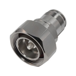RF INDUSTRIES LTD RFD-1687-4 Adaptador en Linea de Conector DIN 7-16 Macho a 4.3-10 Hembra Bronce Blanco/ Plata/ Teflon.