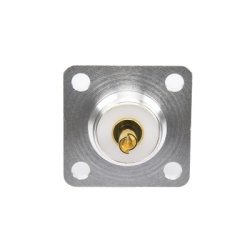 RF INDUSTRIES LTD RFU-521-ST Conector UHF Hembra (SO-239) para Montaje de Chasis con 4 Hoyos a 18 mm Terminal Soldable Plata/ Oro/ Teflon.