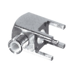 RF INDUSTRIES LTD RMX-8400-1 Conector MCX Macho en Angulo Recto para Montaje en PCB con Terminal y 4 Patas Oro/ Oro/ Teflon.