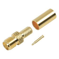 RF INDUSTRIES LTD RP-3050-1C Conector SMA hembra inverso de anillo plegable para cable RG-58/U Oro/ Oro Teflon.