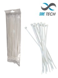 SAXXON TCE3350118 SBE TECH CN48X450 - Cincho sujetacable 4.8x450 mm color blanco bolsa con 100 piezas nylon.