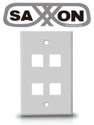 SAXXON TCE339081 SAXXON A1754A - Placa de pared / Vertical / 4 Puertos tipo keystone / Color blanco