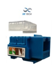 SBE TECH SBT1610007 SBE TECH JACKC6BL- Modulo jack keystone RJ45 8 hilos CAT 6 compatible con calibres AWG 22-26 color azul