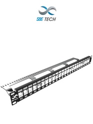 SBE TECH SBT1620001 SBE TECH SBE-PMODS - Panel de parcheo modular de 24 puertos blindado compatible con jacks Cat 5 Cat 6 y Cat 6A
