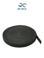 SBE TECH TCE3350127 SBE TECH SBE-V2X25-BK - Sujetacable tipo Velcro / 25 M x 3/4" (2 CM) / Negro / Rollo de 25 metros