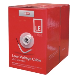 SFIRE SF-22-02-LE Cable de 2 Conductores / 22 AWG / CCA / 305 m (1000 pies) / PVC Retardante a la Flama / Blanco