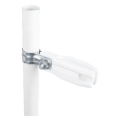 SFIRE SFABRAZADERA1PW Aislador de Paso o Esquina / Abrazadera 1" (25 mm) / Resina Virgen 100% / Acero Galvanizado / Protección UV / Bolsa 100 Unidades
