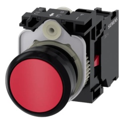 SIEMENS 3SU11000AB201CA0 Boton 3SU11000AB201CA0 Sirius 22mm Color Rojo Incluye soporte y contacto Normalmente Cerrado.