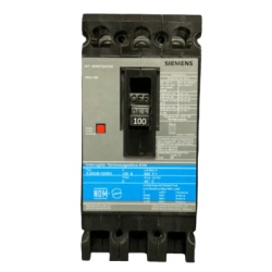SIEMENS ED63B100MX Interruptor Termomagnetico ED6 600V 3X100A Sin zapatas principales.