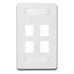 SIEMON 10GMX-FPS04-02 Placa de Pared Modular 10G MAX de 4 Salidas Color Blanco