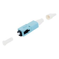 SIEMON FC1-LB-SC5-9AQ Conector de Fibra Optica Pre-Pulido LightBow SC Simplex Multimodo 50/125 (OM3/OM4) Re-Terminable Color Aqua