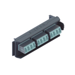 SIEMON LVA12-LSQ-BC-A Placa Acopladora LightVerse 6 Conectores Duplex LC/UPC Shuttered Acepta hasta 12 Fibras Multimodo OM3 y OM4