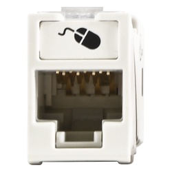 SIEMON U6A-H02NS Jack Ultramax Cat6A UTP Montaje Hibrido en Placa de Pared (Plano y Angulado) Color Blanco Punch Down