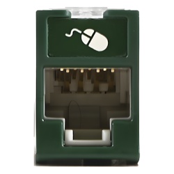 SIEMON U6A-H07NS Jack Ultramax Cat6A UTP Montaje Hibrido en Placa de Pared (Plano y Angulado) Color Verde Punch Down