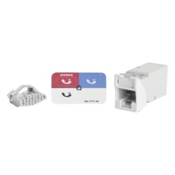 SIEMON Z6-02 Jack Z-Max UTP Categoria 6 Montaje Hibrido en Placa de Pared (Plano y Angulado) Color Blanco