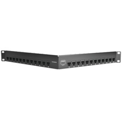 SIEMON Z6-PNLA-24K Patch Panel UTP Z-MAX de 24 puertos Precargado con Jacks Categoria 6 Angulado 1UR