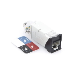 SIEMON Z6A-S01 Jack Z-MAX Cat6A Blindado Montaje Hibrido en Placa de Pared (Plano y Angulado) Color Negro