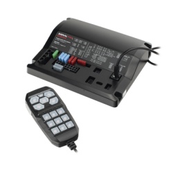 SIGNALPRO SP204V2 Sirena Vehicular de 200W de Potencia Programable Con Controlador Unimando de 15 Botones Para Control de Tonos 12 Salidas Auxiliares y Microfono