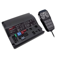 SIGNALPRO SP204V2 Sirena Vehicular de 200W de Potencia Programable Con Controlador Unimando de 15 Botones Para Control de Tonos 12 Salidas Auxiliares y Microfono