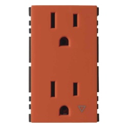 SIMON SM-2TC-N Toma de Corriente Duplex / Tierra Aislada / 10A 127V / Embornamiento a Tornillo / Color Naranja / Simon 25 Plus