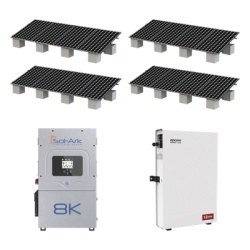 SOL-ARK KITHYBRID8KSOL Kit Hibrido con Interconexion a la Red Electrica de CFE de 8 kW con Salida de 220 Vca y respaldo de 10 kWh en bateria de LiFePO4