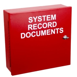 STI EM1212DOC Caja Metalica Roja Serie | Documentos De Registro Del Sistema | Con Cerradura De Boton | 12x12x4