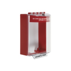 STI STI-13210FR-ES Cubierta Universal Transparente con Espaciador Texto de Incendio en Espanol