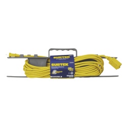 SURTEK SYS-136041 Extension electrica de Uso Rudo 4 metros / 127 V CA 10 A Maximo / Color Amarillo.