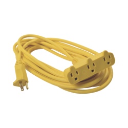 SURTEK SYS-136050 Extension Electrica Tipo Abanico Uso Rudo 8 metros/ 127 V CA - 10 A Maximo / Color Amarilla.