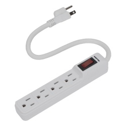 SURTEK SYS-136200 Multicontacto con cable 30 cm. 4 tomas 127 Vca linea tierra neutro 15 A max.